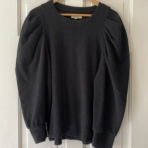 Madewell black puffed shoulder long-sleeved top